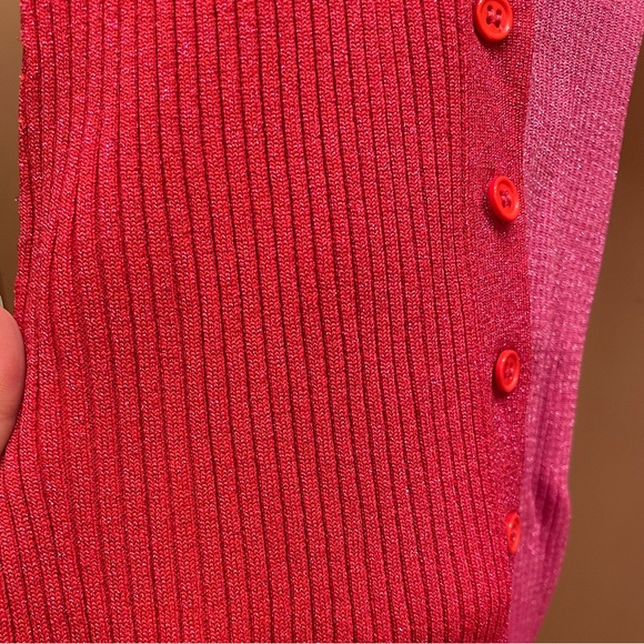 STAUD Red and Pink Long Sleeve Dress - Picture 6 of 8